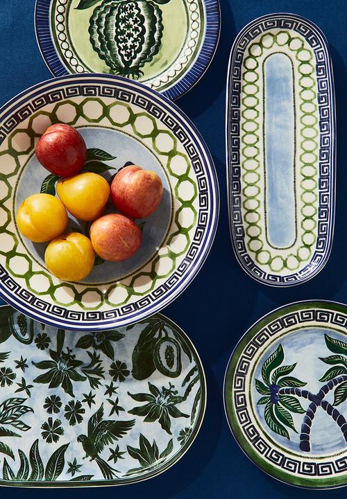 H&M - Porcelain mid plate - dark blue green