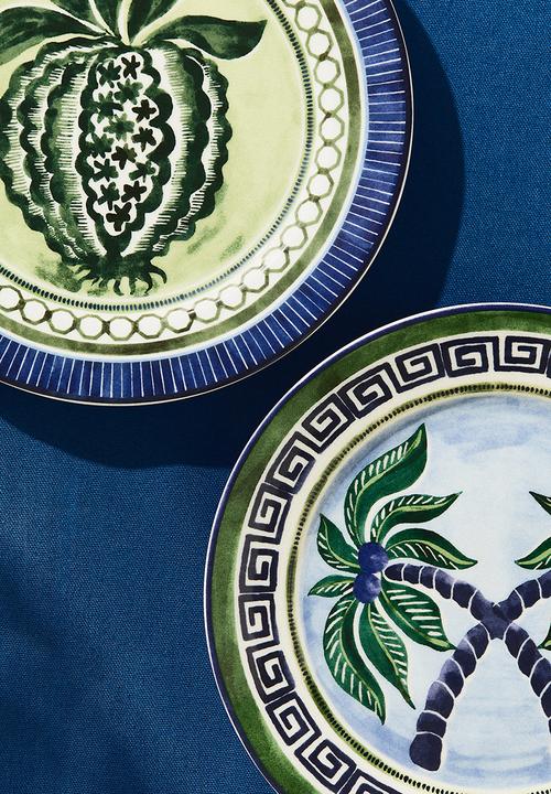 H&M - Porcelain mid plate - dark blue green