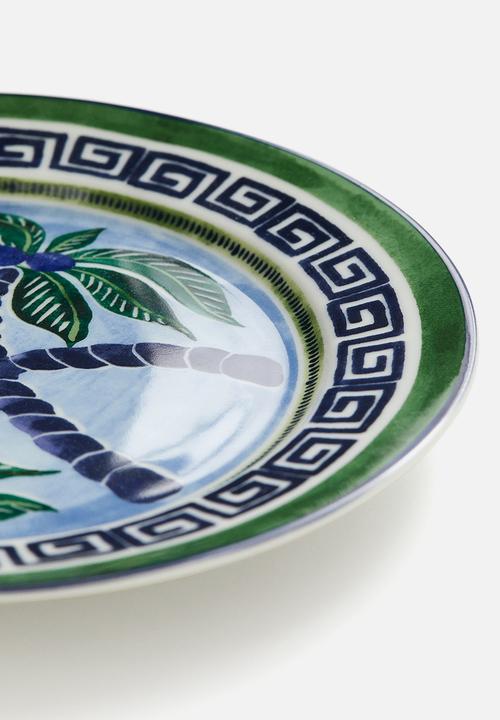 H&M - Porcelain mid plate - dark blue green