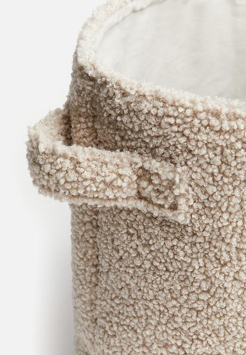 H&M - Small teddy storage basket - light beige animal face