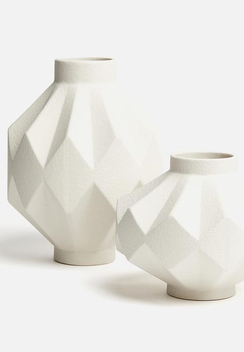 H&M - Tall stoneware vase - white