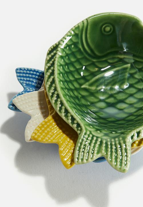 H&M - Small stoneware serving bowl - blue