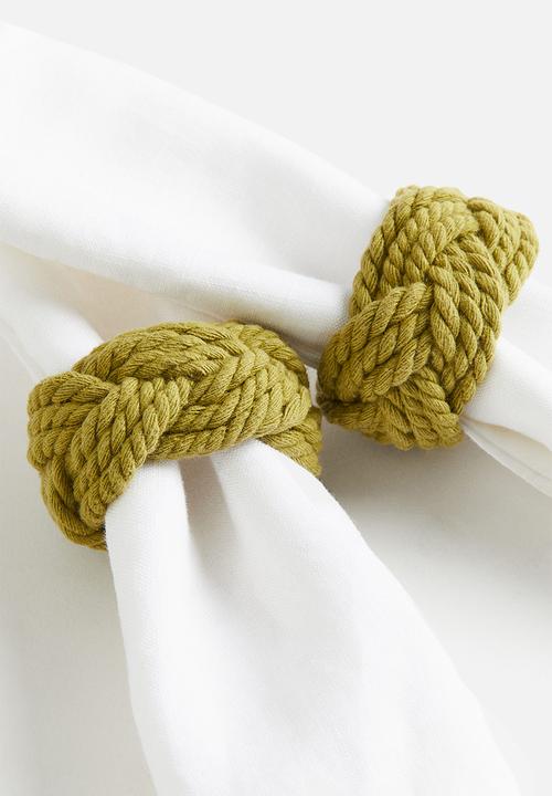 H&M - 2-Pack braided napkin rings - green