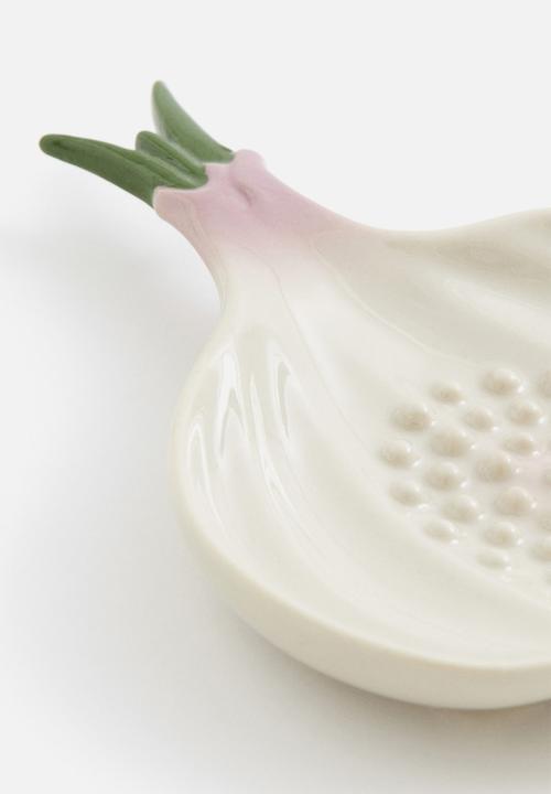H&M - Garlic-shaped grater plate - white