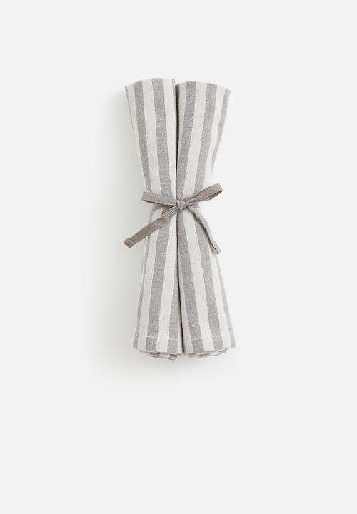 H&M - 2 Pack napkins - light grey/light beige