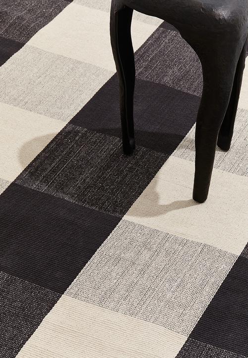 H&M - Checked flat weave rug - grey & beige