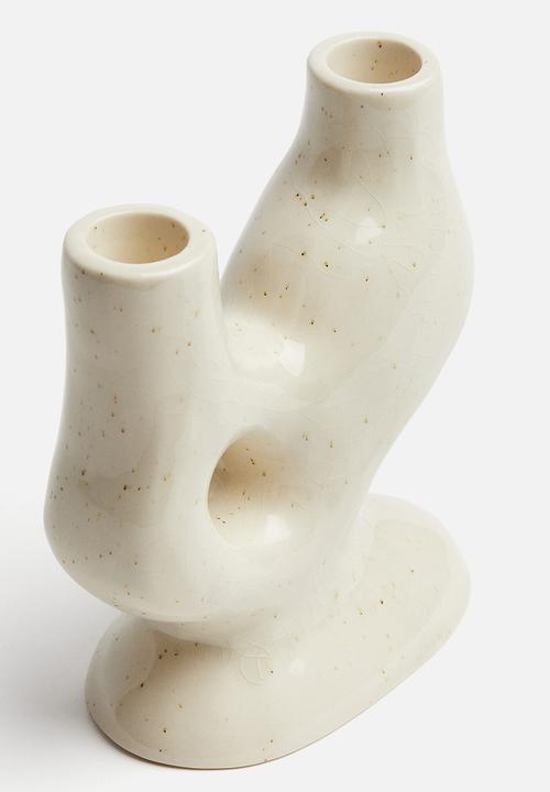 H&M - Ceramic candelabra - white