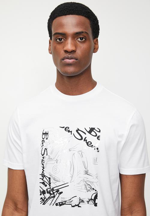 Ben Sherman - Exploded Scooter Foil Print - White