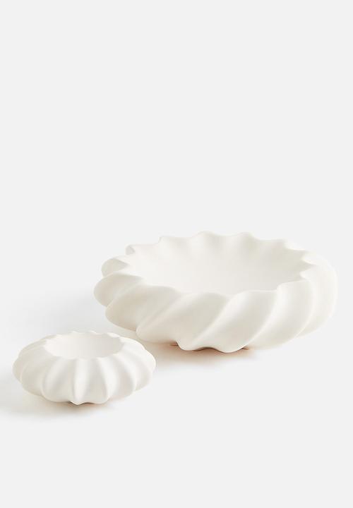 H&M - Ribbed stoneware bowl - white