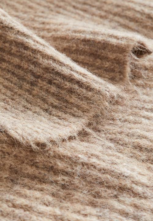 H&M - Rib-knit blanket - beige marl