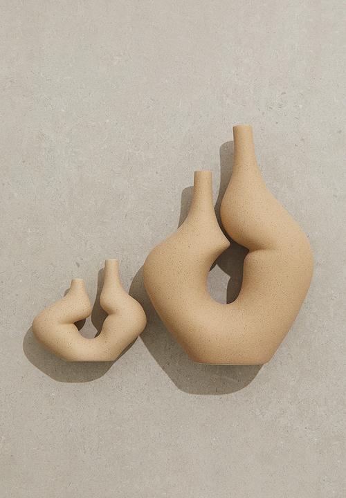 H&M - Small stoneware vase - beige