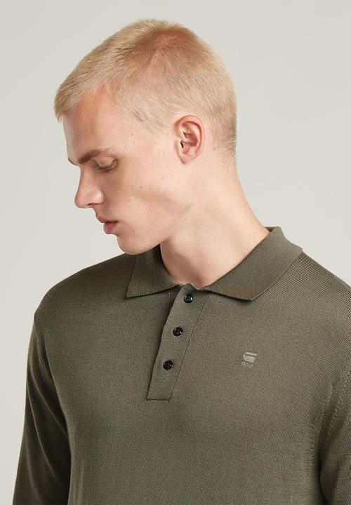 G-STAR - Premium core dunda polo knit - turf