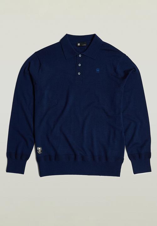 G-STAR - Premium core dunda polo knit - imperial blue