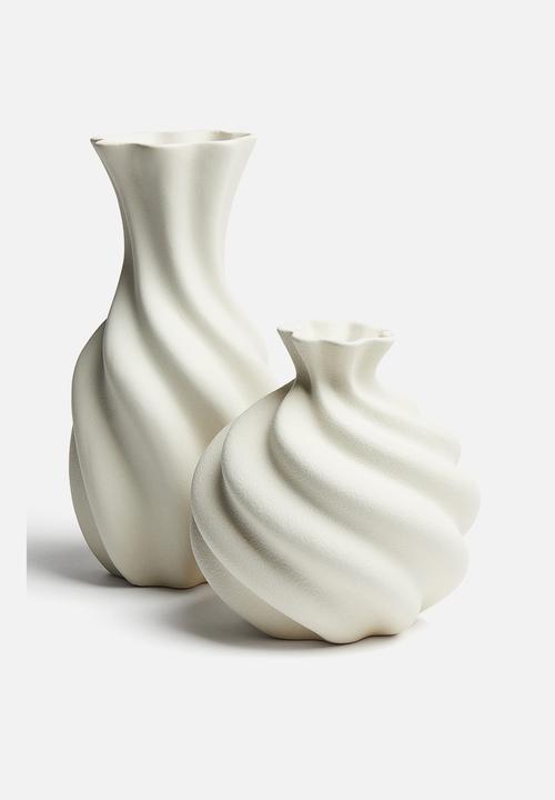 H&M - Tall stoneware vase - white
