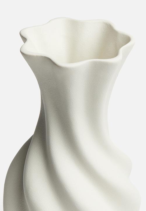 H&M - Tall stoneware vase - white