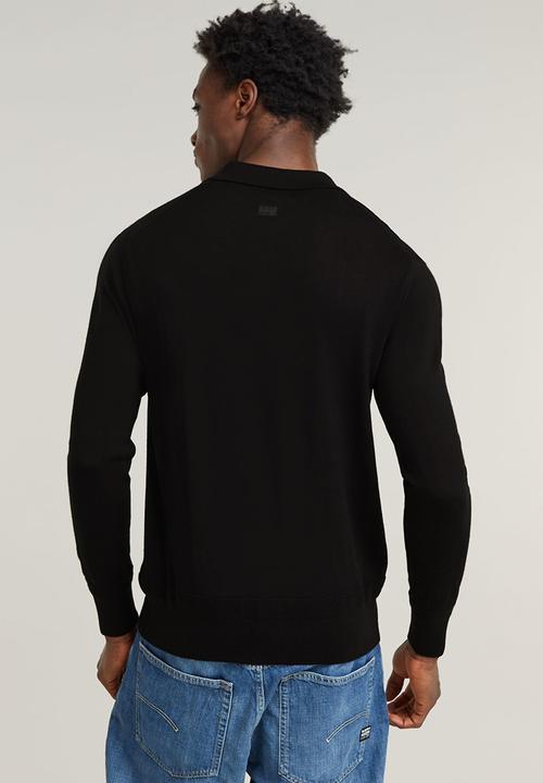 G-STAR - Premium core dunda polo knit - dk black