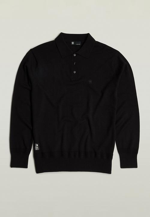 G-STAR - Premium core dunda polo knit - dk black
