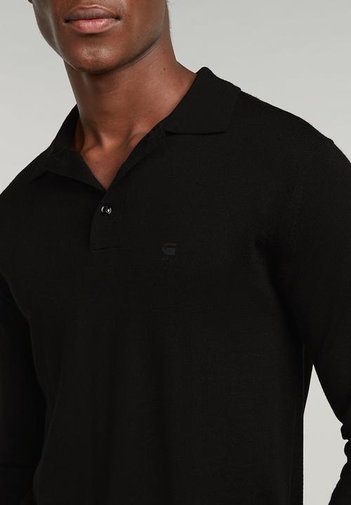 G-STAR - Premium core dunda polo knit - dk black