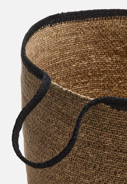 H&M - Round seagrass storage basket - brown & black