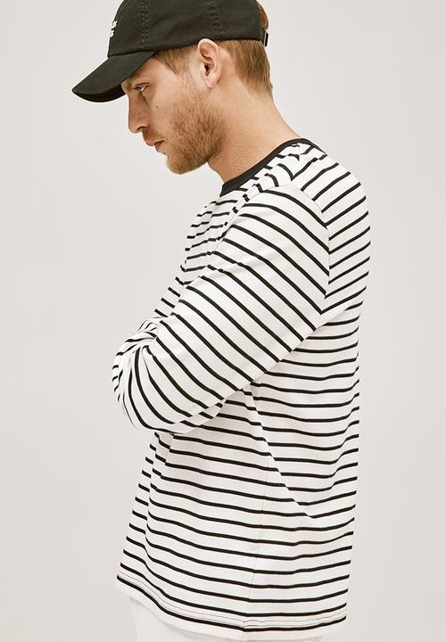 H&M - Regular fit jersey top - navy blue striped