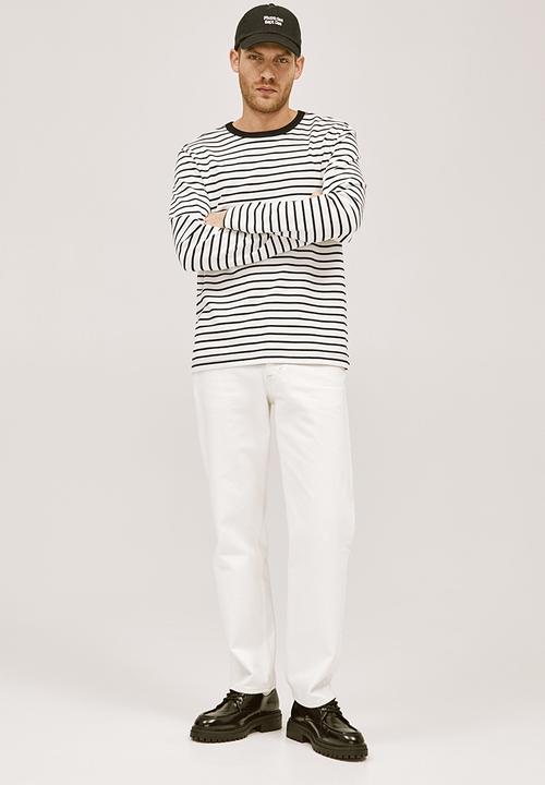 H&M - Regular fit jersey top - navy blue striped