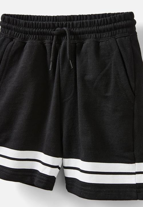 Cotton On - Henry slouch short - black/white stripe