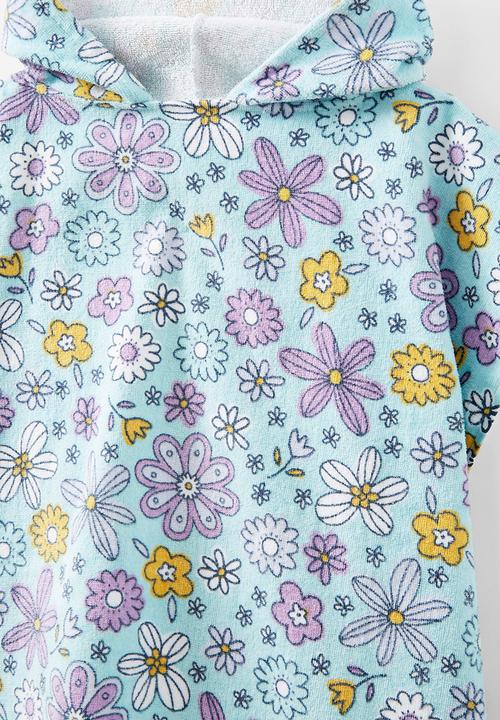 Cotton On - Kids hooded towel - barber blue/mimi ditsy