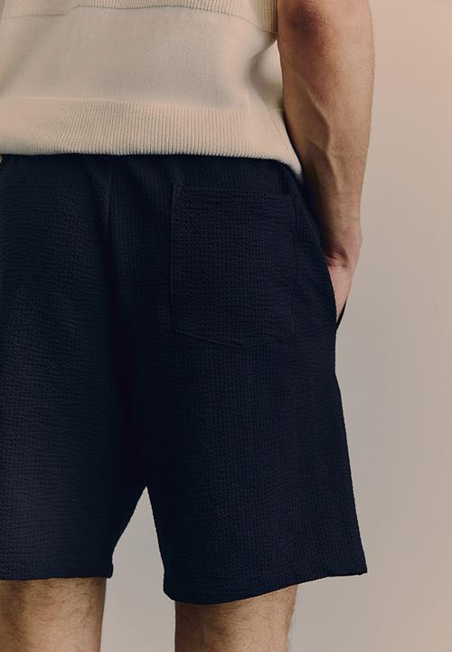 H&M - Regular fit waffled shorts - navy blue