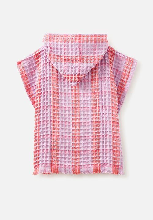 Cotton On - Kids hooded towel - lilac drop/check waffle