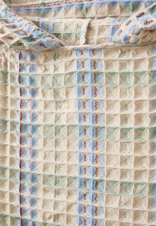Cotton On - Kids hooded towel - rainy day/check waffle