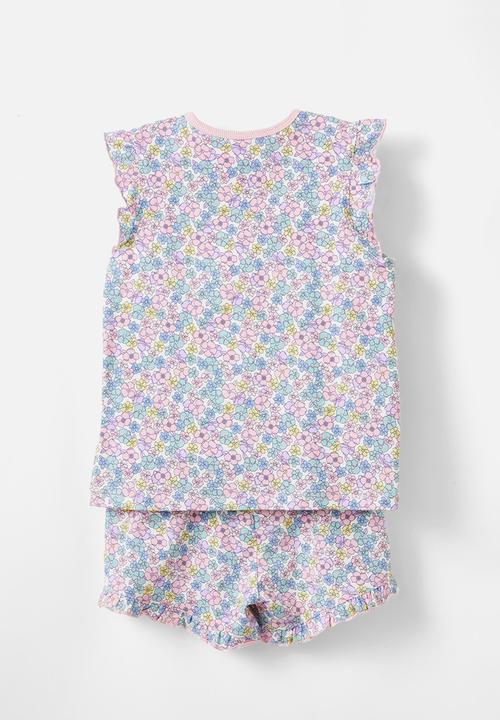 Cotton On - Stacey short sleeve flutter pyjama set - vanilla/betsy floral
