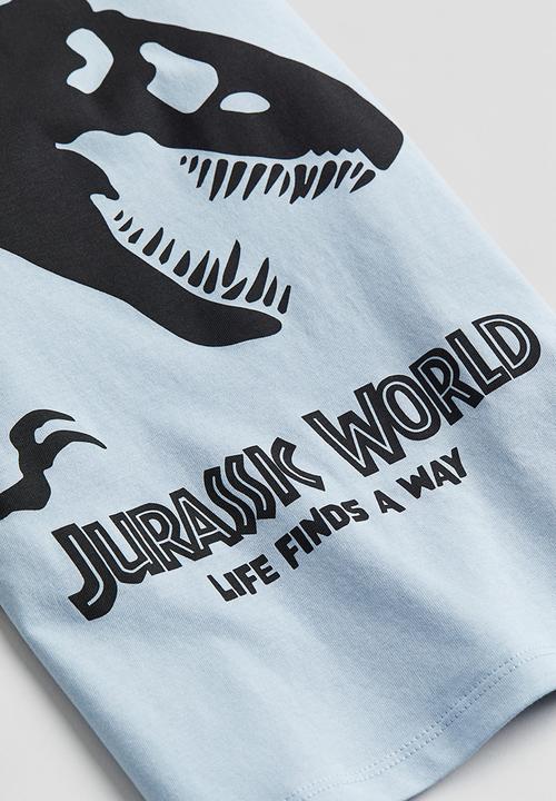 H&M - Printed cotton t-shirt - light blue jurassic world 