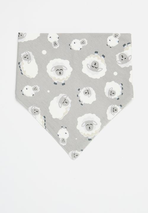 Pop Candy - 2 Pack printed bib set - grey & white