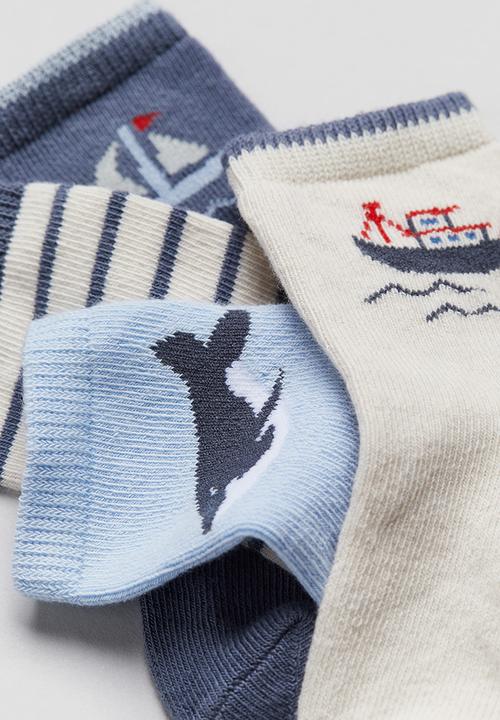 H&M - 4 pack socks - blue boats