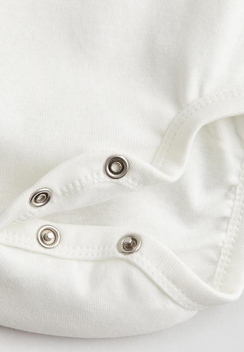 H&M - 2 piece cotton set - light khaki green & white