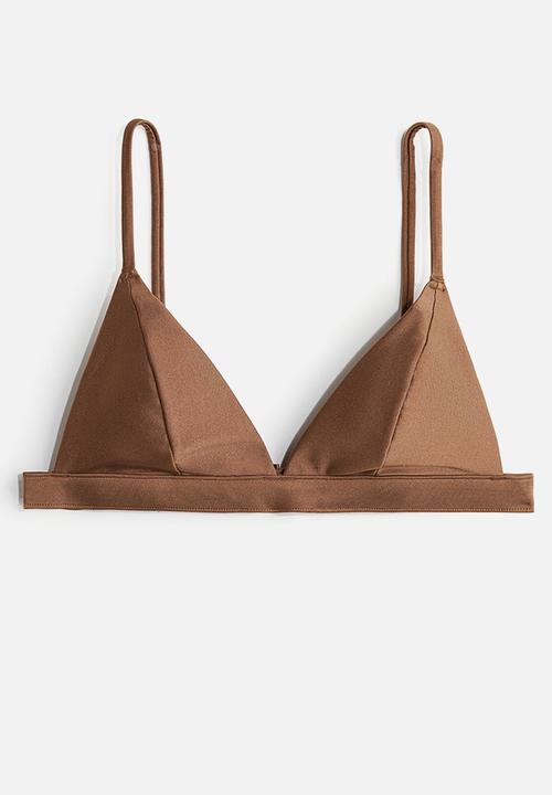 H&M - Padded triangle bikini top - brown
