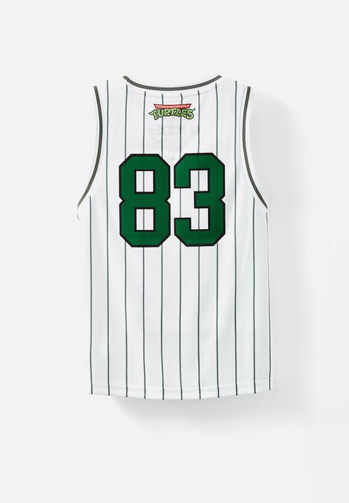 Cotton On - License basketball tank - lcn nic white & swag green stripe/tmnt