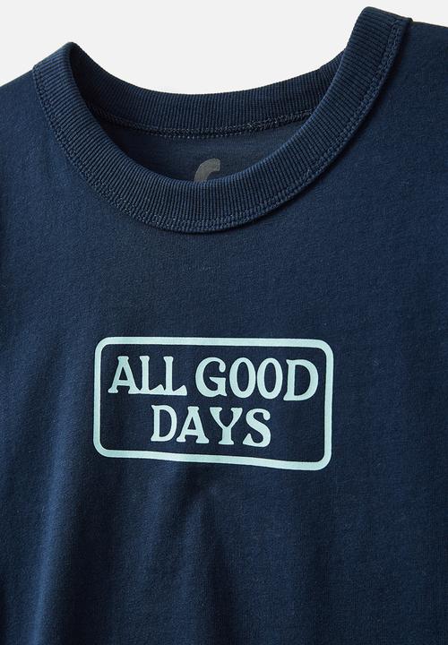 Cotton On - Jonny short sleeve print tee - squid ink/all good days