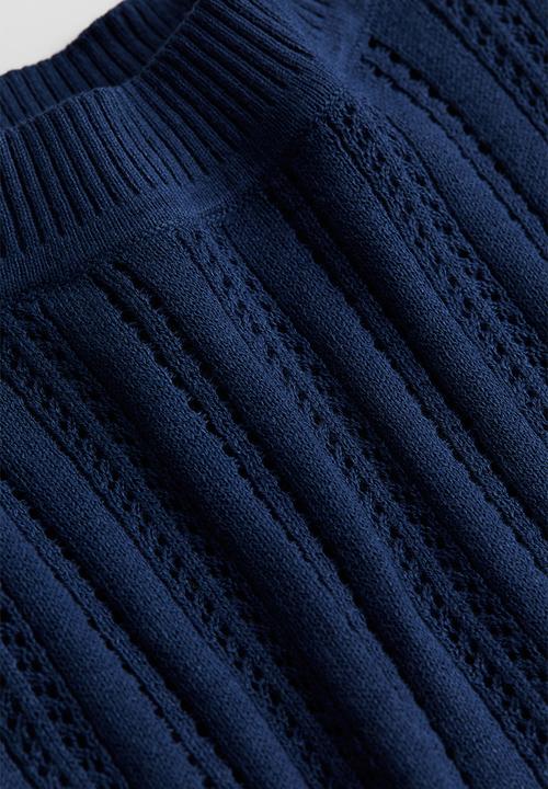 H&M - Textured-knit top - navy blue