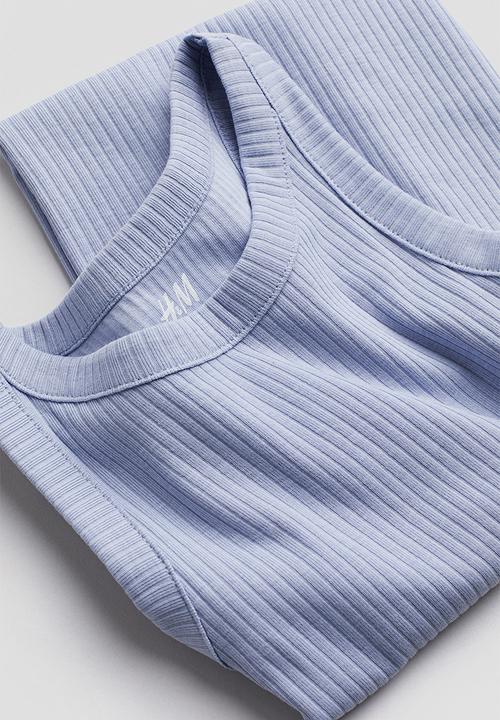 H&M - Ribbed jersey dress - light blue