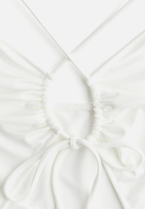 H&M - Open-back peplum top - cream