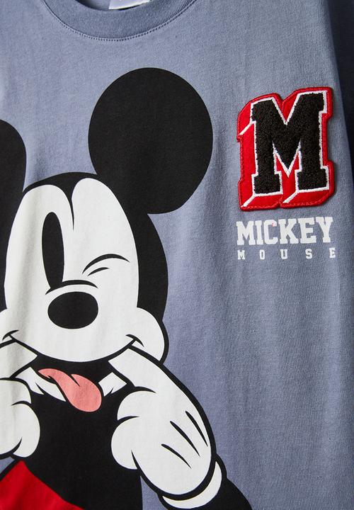 Cotton On - License drop shoulder short sleeve tee - lcn dis steel/mickey mouse cheeky