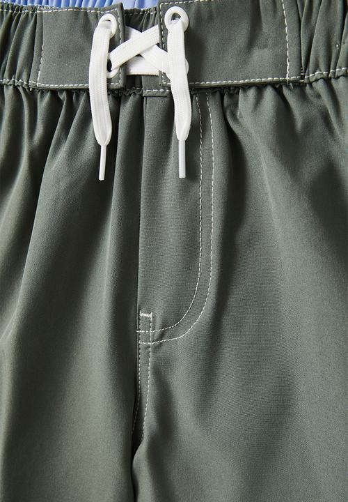 Cotton On - Bobby stretch board short - swag green/white stitch