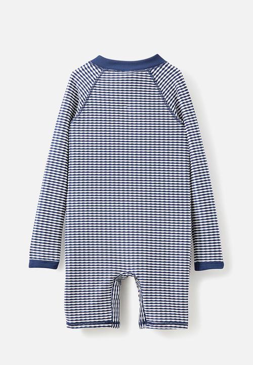Cotton On - Felix long sleeve all in one - in the navy/vanilla stripe