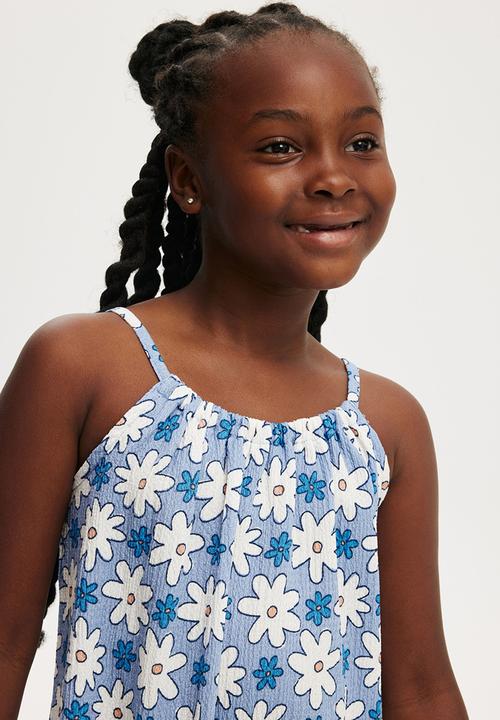 Cotton On - Hallie tiered dress - sandy floral/dusk blue