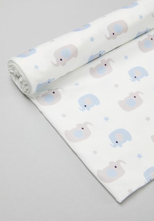 Pop Candy - 2 Pack swaddle set-white & light blue