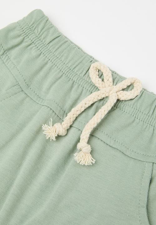 Pop Candy - Printed vest & short set - green & white