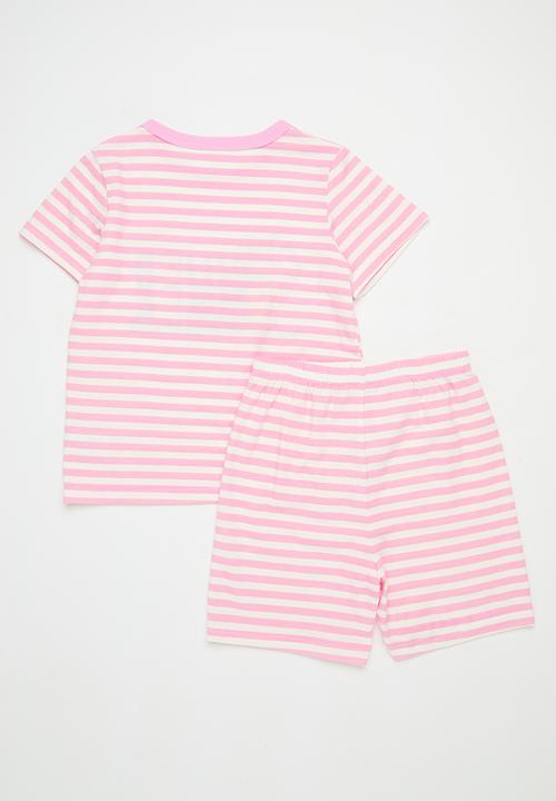 Pop Candy - Striped pj set - pink & white