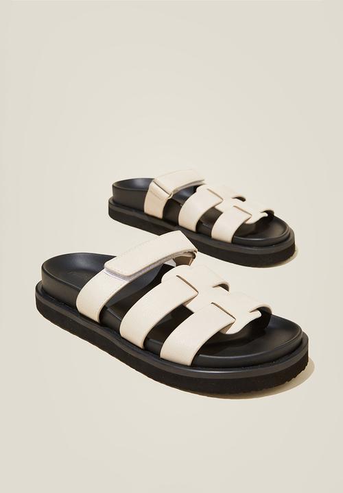 Cotton On - Elidy multi strap slide - stone vegan leather
