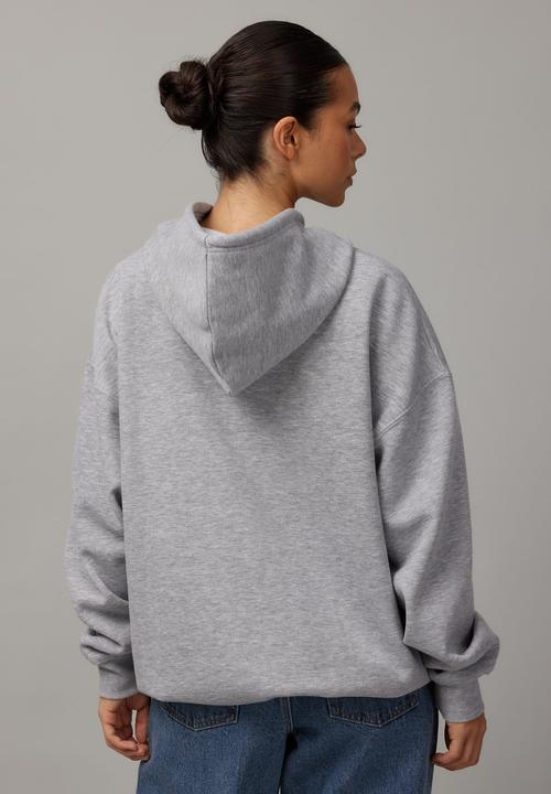 Factorie - Washed Zip Through Hoodie - Grey Marle